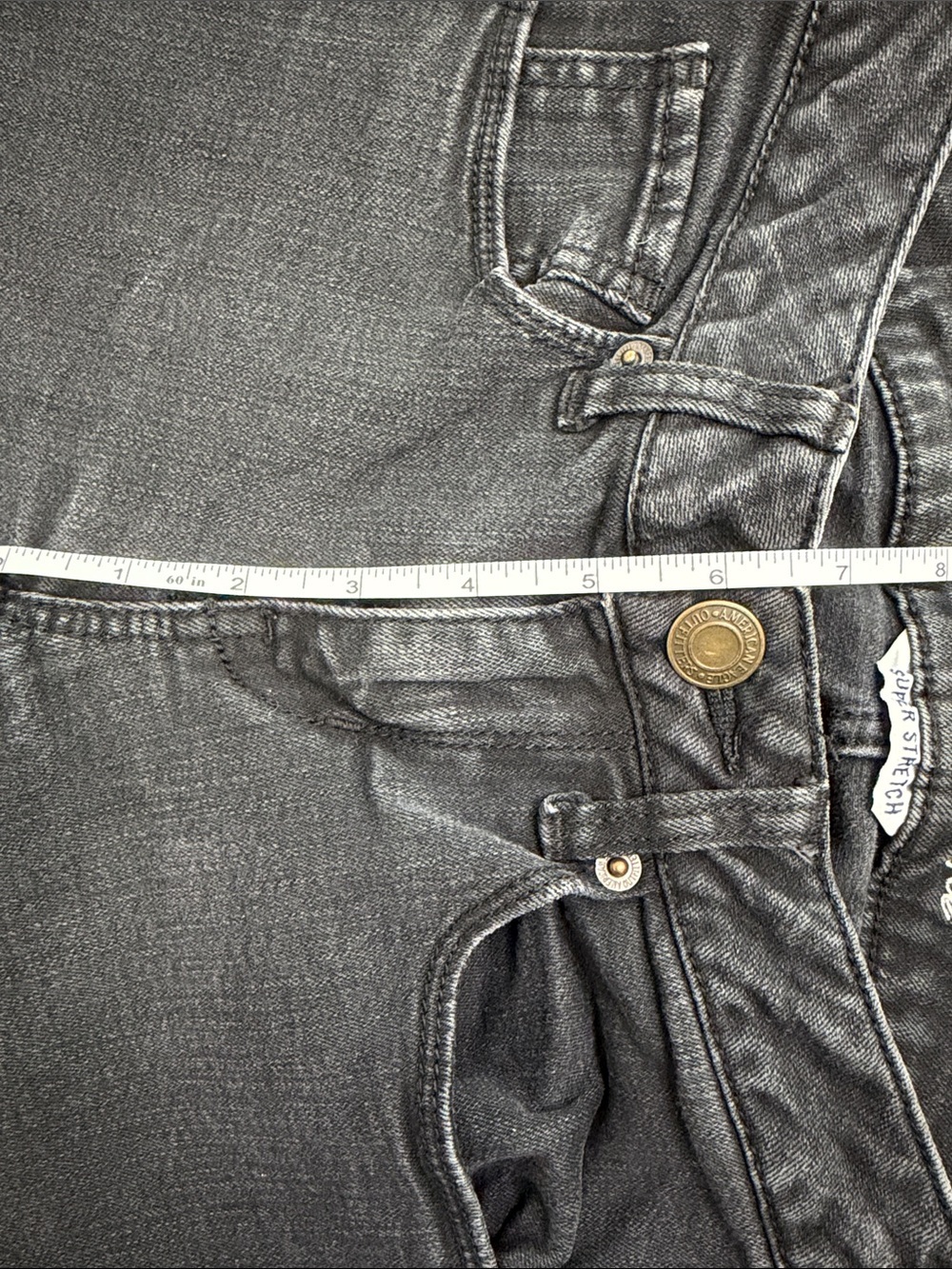 American Eagle Low Rise Skinny Black Denim Jeans - Picture 7 of 8